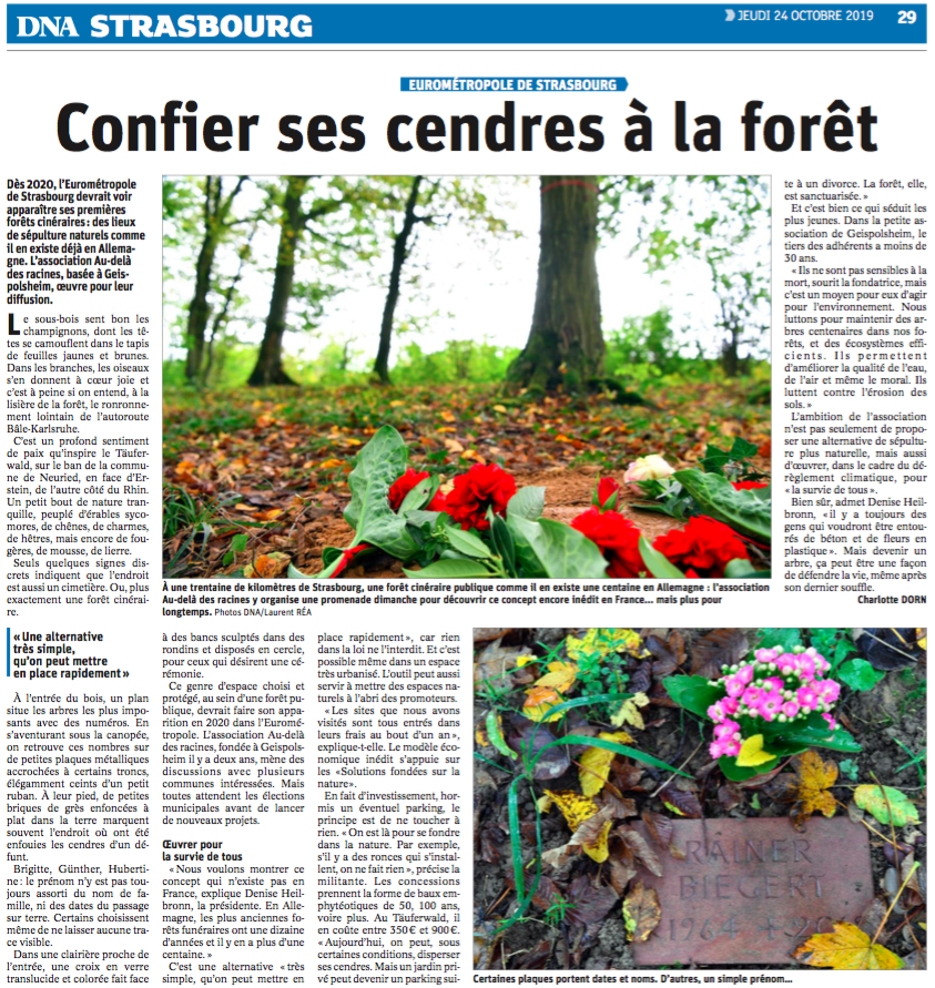 Confier ses cendres à la forêt